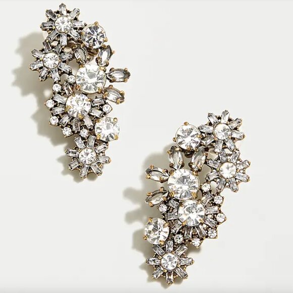 J.Crew "Crystal Snowflake Climber Earrings" - Picture 2 of 6